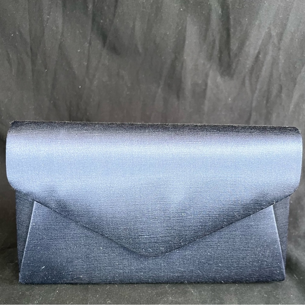 Valerie Stevens Navy Satin Envelope Clutch